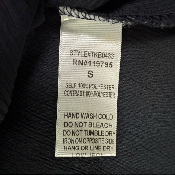 Elegant Navy Ruffle Blouse - Picture 10 of 10